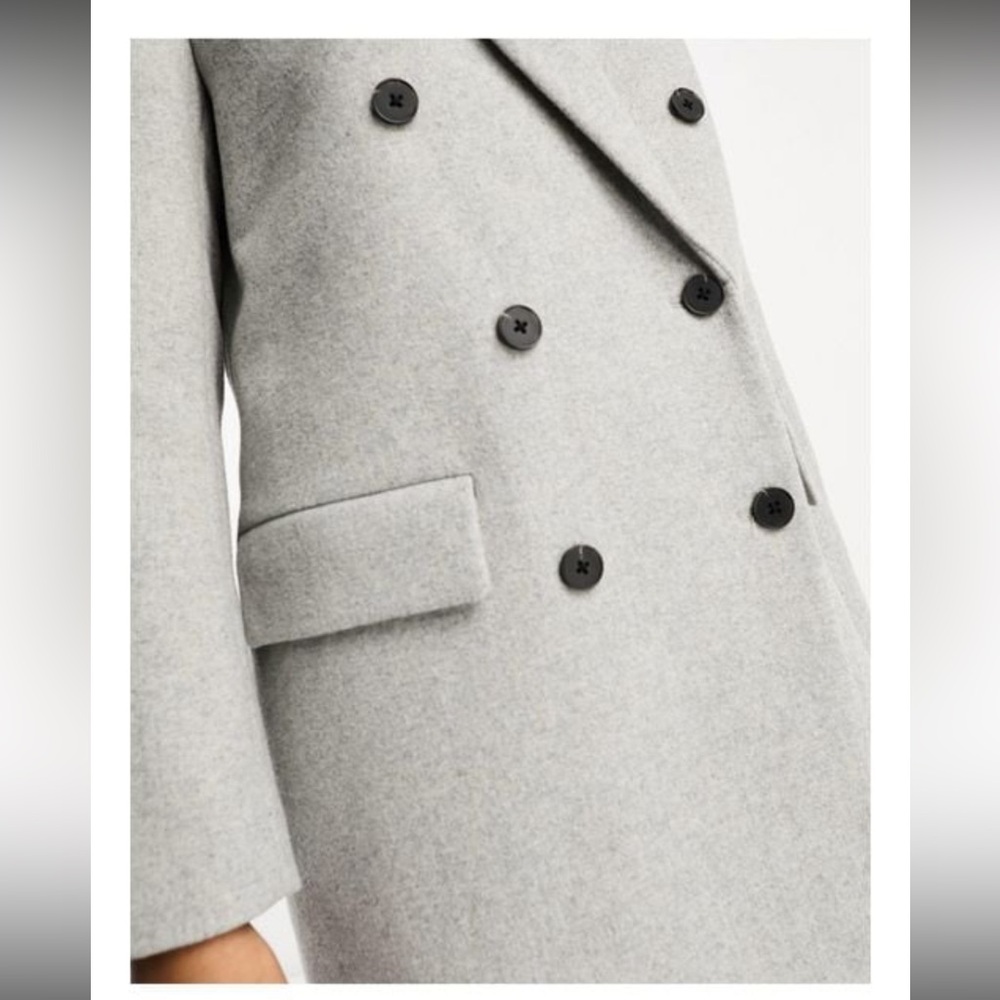 Stradivarius Light Gray Wool Coat
